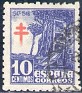 Spain - 1947 - Pro Tuberculosos - 10 CTS - Azul - Spain, Pro Tuberculosos - Edifil 1018 - Pro Tuberculosos. Cruz de Lorena en Rojo - 0